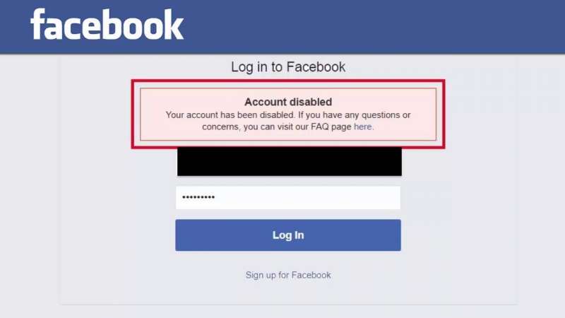 account facebook disattivati