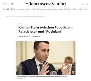 ARTICOLO DELLA SUDDEUTSCHE ZEITUNG SU LUIGI DI MAIO