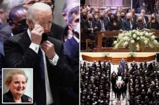 BIDEN AL FUNERALE DI MADELEINE ALBRIGHT