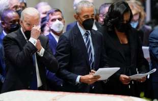 BIDEN E GLI OBAMA AL FUNERALE DI MADELEINE ALBRIGHT