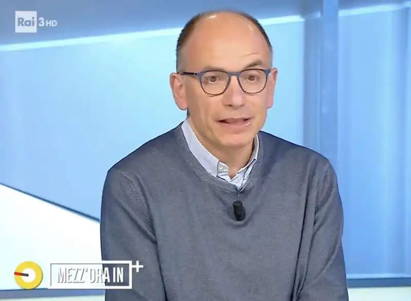 enrico letta   in mezzora in piu    2