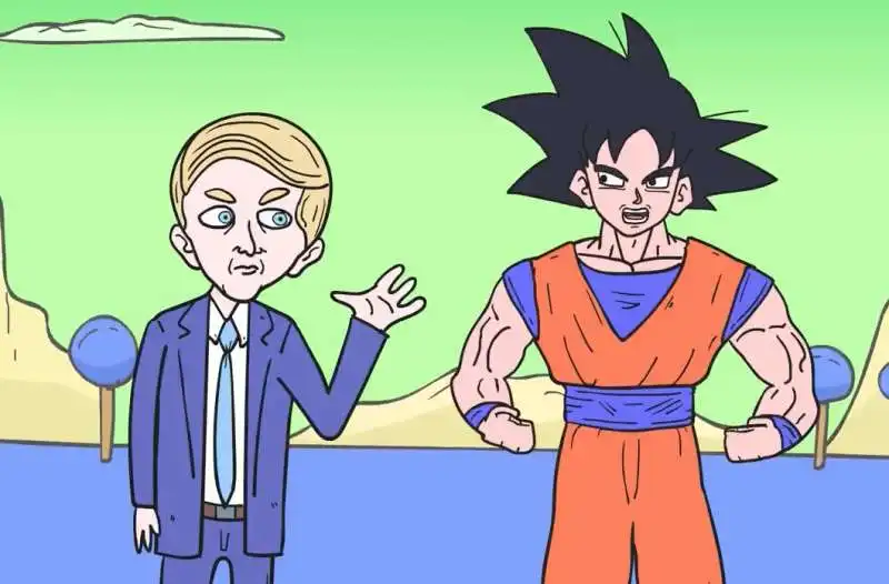 goku diventa pacifista con orsini   il video dei cartoni morti   2