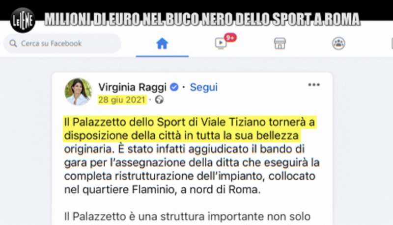 il servizio delle iene sul palazzetto dello sport di viale tiziano 7