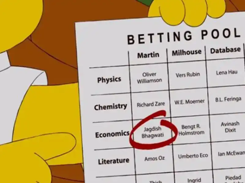 il vincitore del nobel nei simpsons 