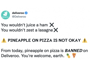 la pizza con l’ananas bandita da deliveroo