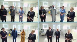 la regina elisabetta in collegamento con il royal london hospital 4