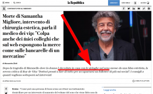 La Repubblica - Deceduta con le siringhe nel seno