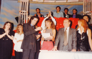 massimo marino premiato al gilda per il premio gilda presso con giancarlo bornigia