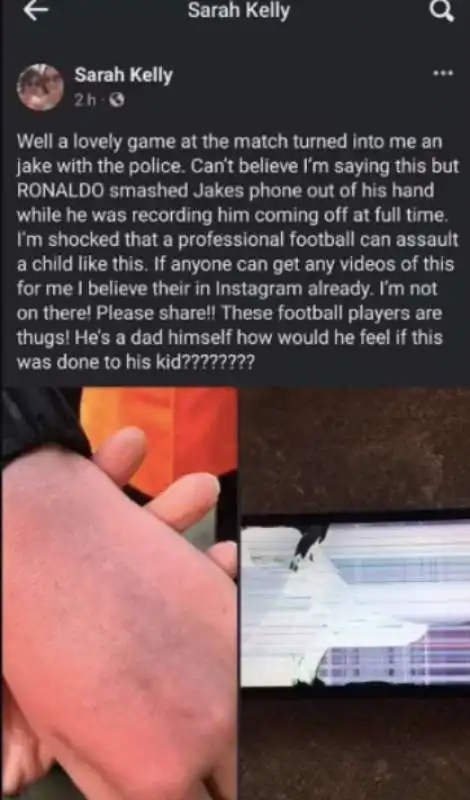 ronaldo spacca il telefono di un 14enne autistico 3