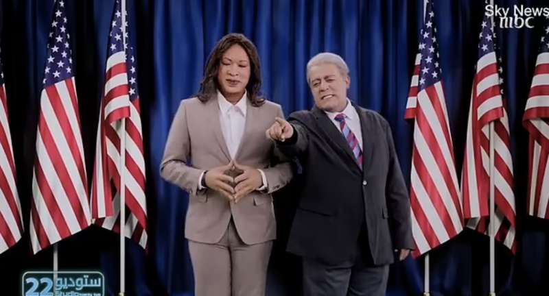 sketch su kamala harris e joe biden sulla tv saudita mbc