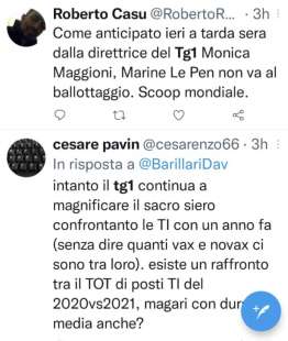 tweet sulla copertura del tg1 delle presidenziali francesi 1