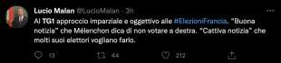 tweet sulla copertura del tg1 delle presidenziali francesi 6