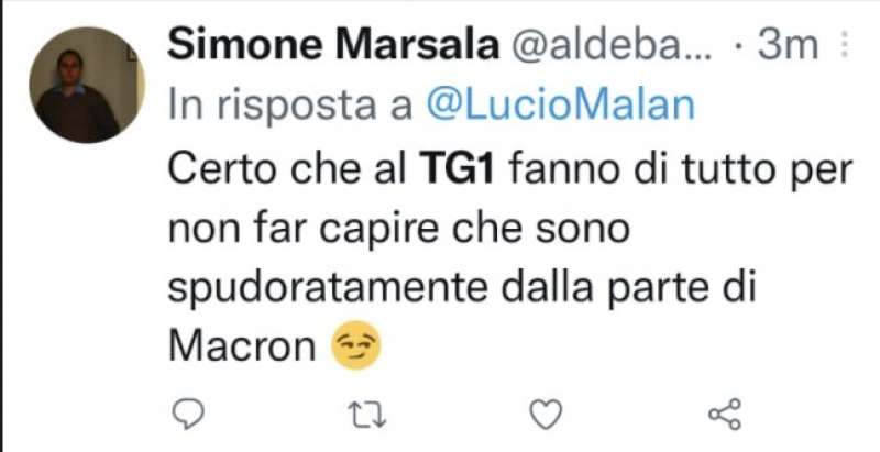 tweet sulla copertura del tg1 delle presidenziali francesi 8