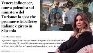 ARTICOLO DI REPUBBLICA SUL VIDEO SPOT DEL MINISTERO DEL TURISMO GIRATO IN SLOVENIA