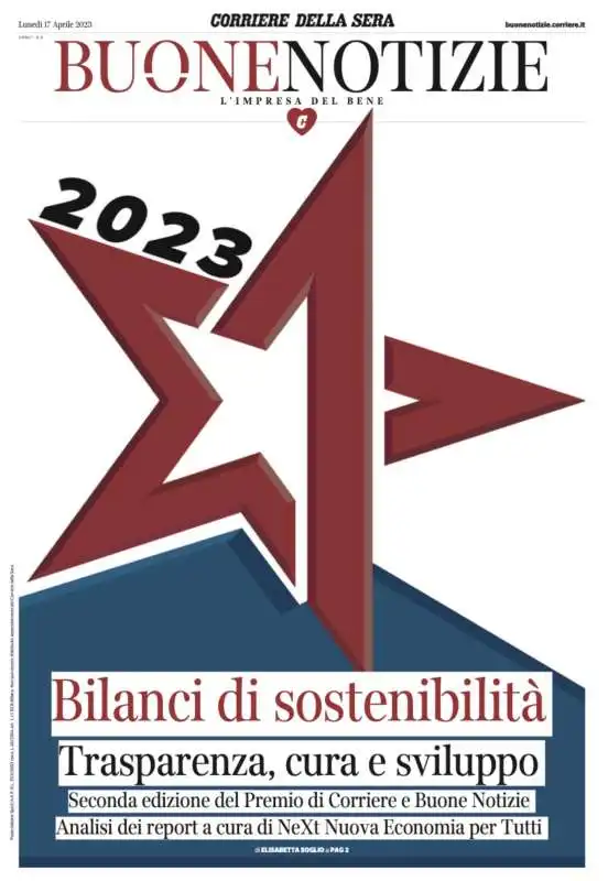 copertina corriere della sera buone notizie aprile 2023