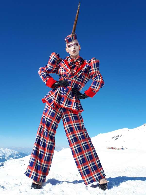 drag queen in tartan