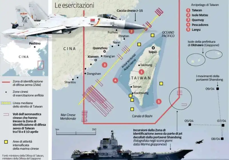 ESERCITAZIONI MILITARI CINESI A TAIWAN 