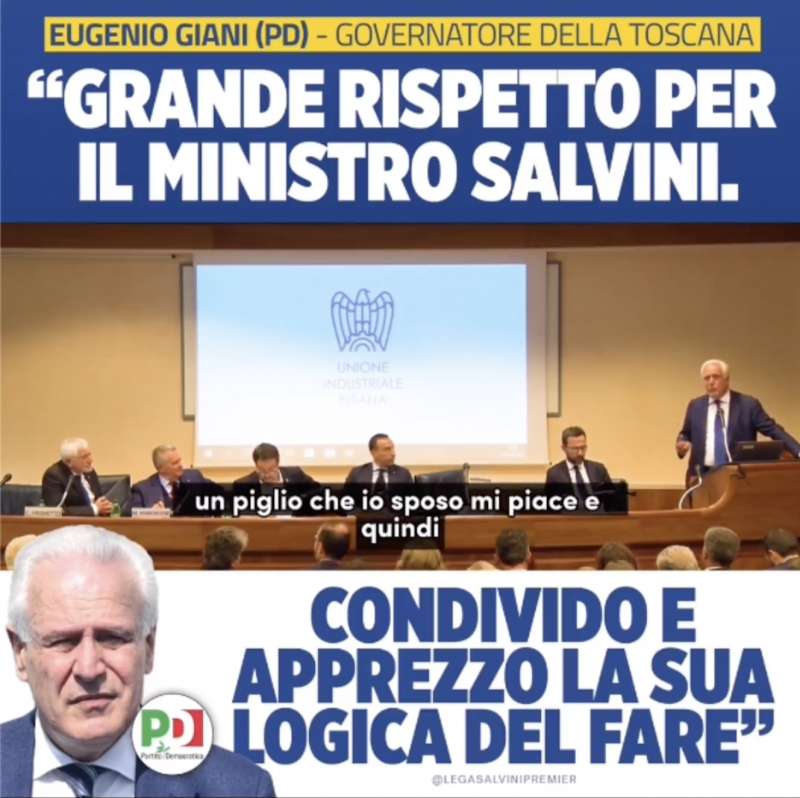 eugenio giani loda matteo salvini