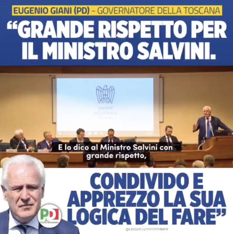 eugenio giani loda matteo salvini