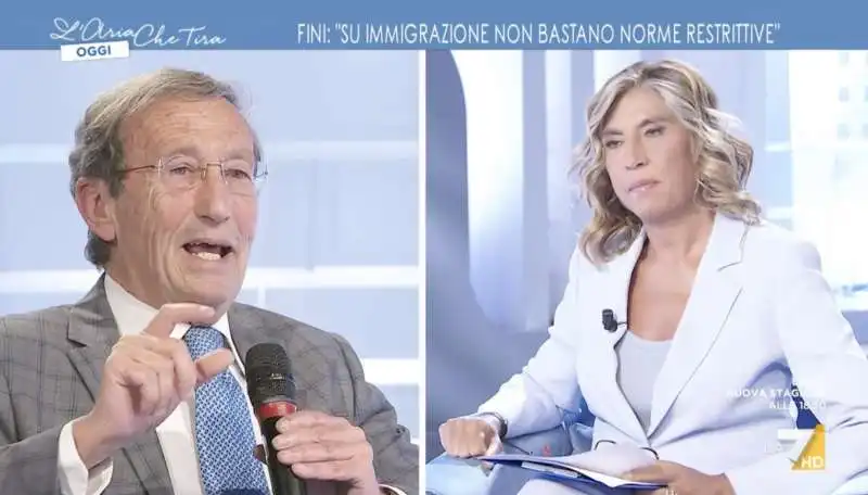 gianfranco fini myrta merlino   l'aria che tira 