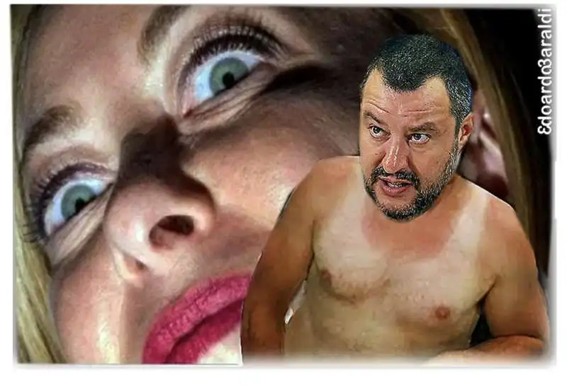 GIORGIA MELONI MATTEO SALVINI - BY EDOARDO BARALDI 