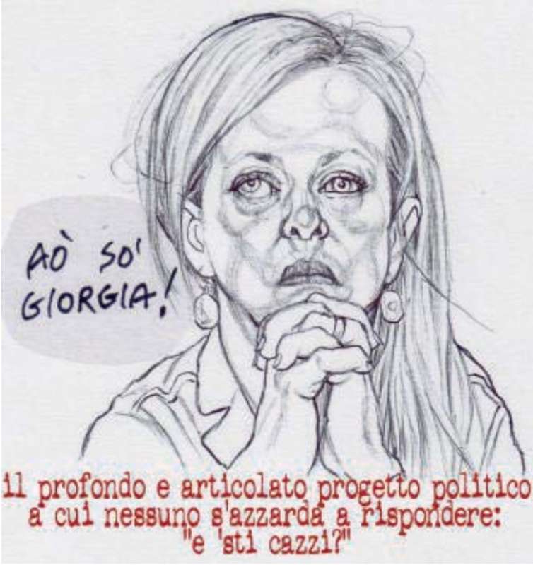 giorgia meloni vignetta di riccardo mannelli