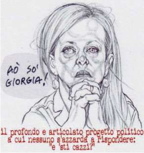 giorgia meloni vignetta di riccardo mannelli