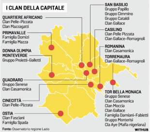 I CLAN CRIMINALI DI ROMA - LA MAPPA