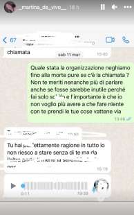 IL MESSAGGIO PUBBLICATO DA MARTINA DE VIVO