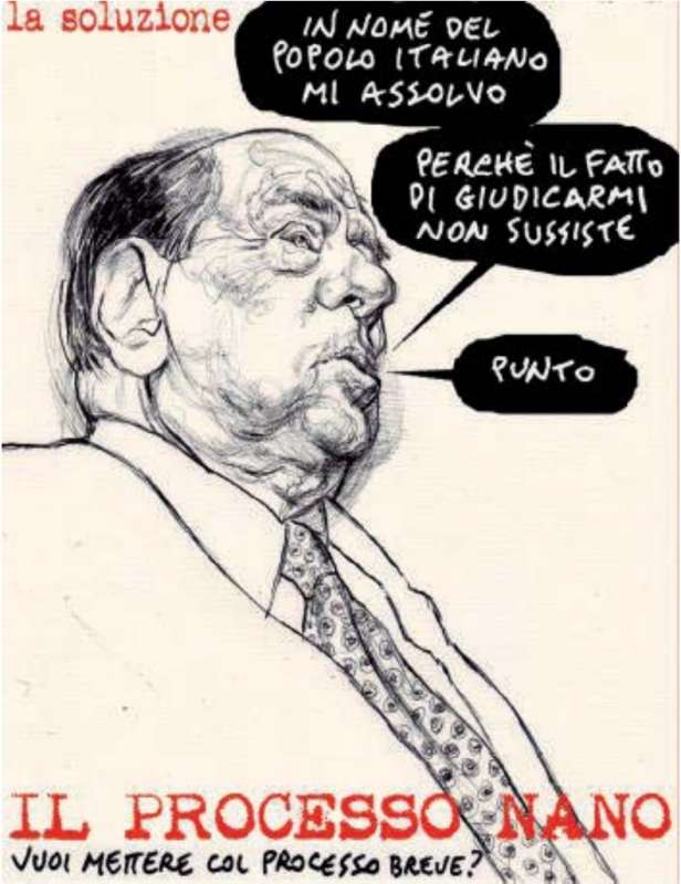 il processo nano silvio berlusconi vignetta di riccardo mannelli