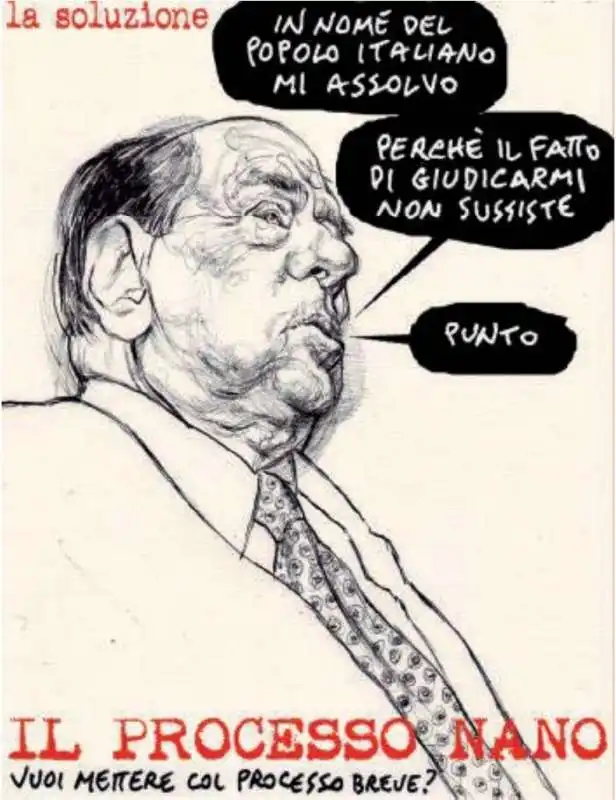 il processo nano   silvio berlusconi   vignetta di riccardo mannelli 