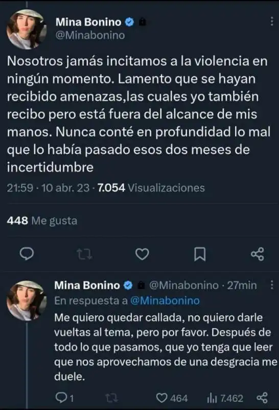 il tweet di mina bonino