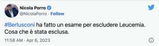 IL TWEET DI NICOLA PORRO SULLA LEUCEMIA DI BERLUSCONI