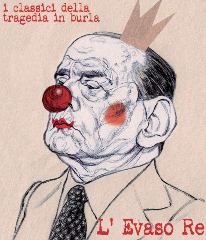 l'evaso re silvio berlusconi vignetta di riccardo mannelli