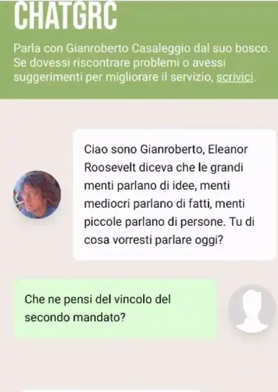 LA CHAT AI DI GIANROBERTO CASALEGGIO