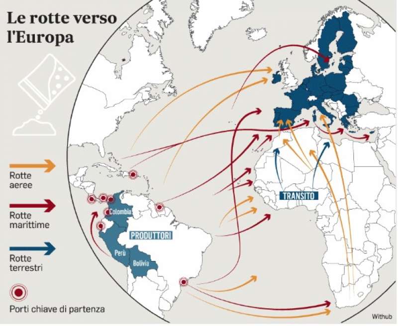 LA ROTTA DELLA COCAINA VERSO L EUROPA