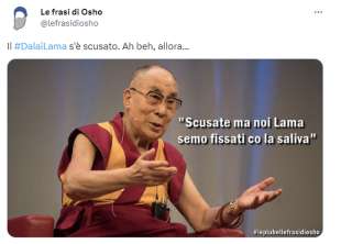 meme sul dalai lama che si fa succhiare la lingue by osho