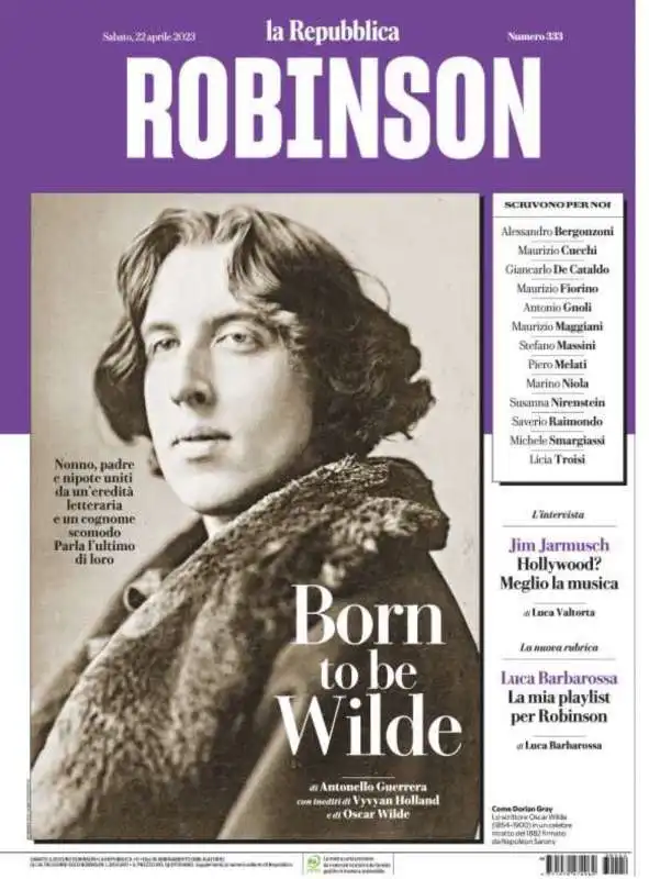 oscar wilde   copertina robinson la repubblica