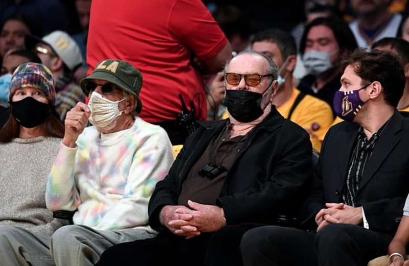 ottobre 2021 jack nicholson alla partita dei los angeles lakers