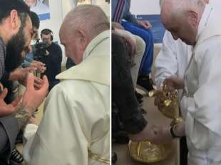 papa francesco e la lavanda dei piedi nel carcere minorile 3