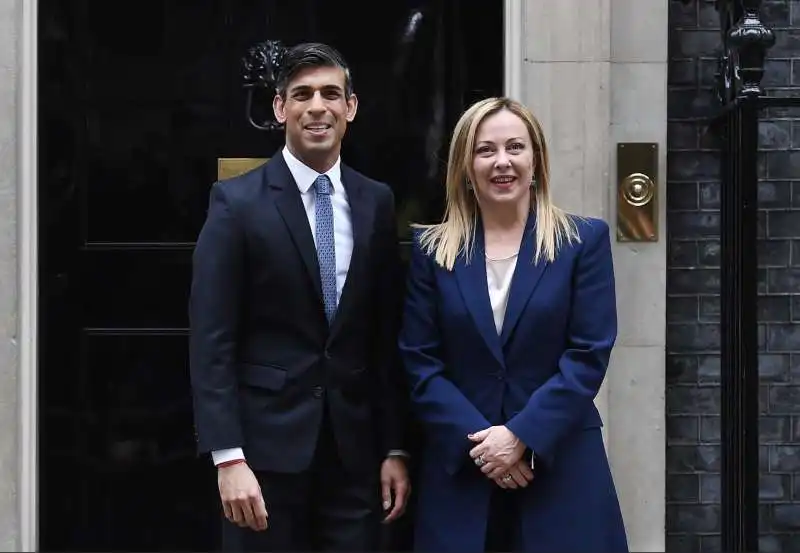 rishi sunak e giorgia meloni a downing street 