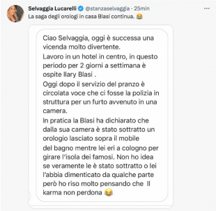 selvaggia lucarelli post su ilary