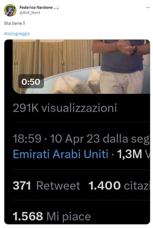 tweet su ezio greggio