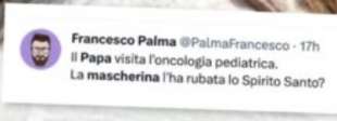 tweet su papa francesco senza mascherina 3