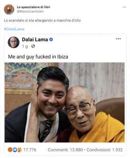 tweet sul dalai lama che si fa succhiare la lingua da un bambino 3