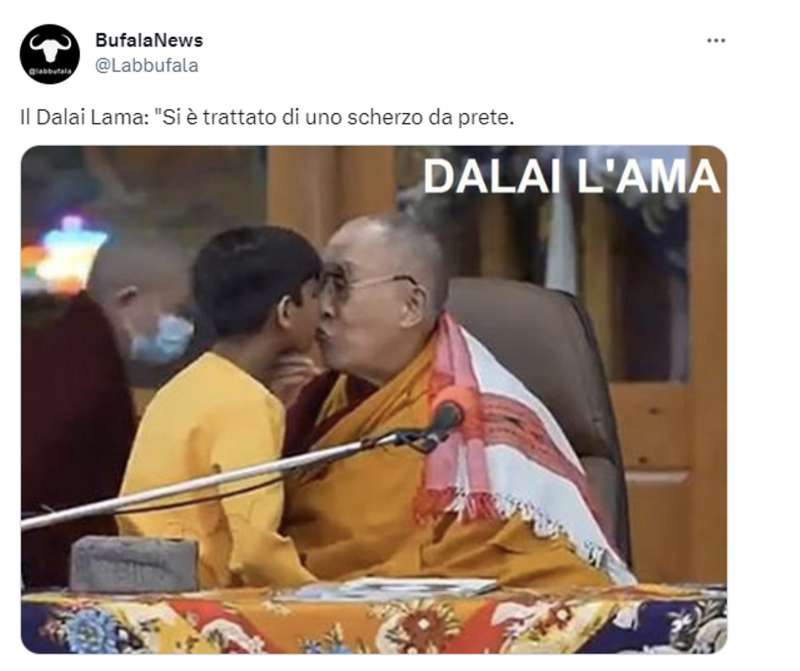 tweet sul dalai lama che si fa succhiare la lingua da un bambino 5