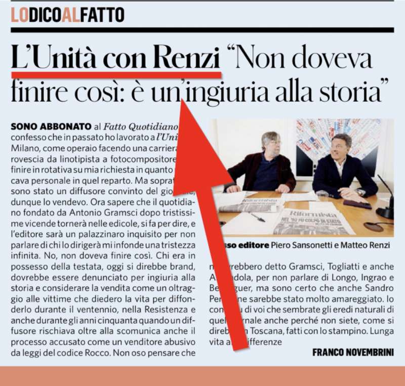 UNITA CON RENZI - FATTO QUOTIDIANO