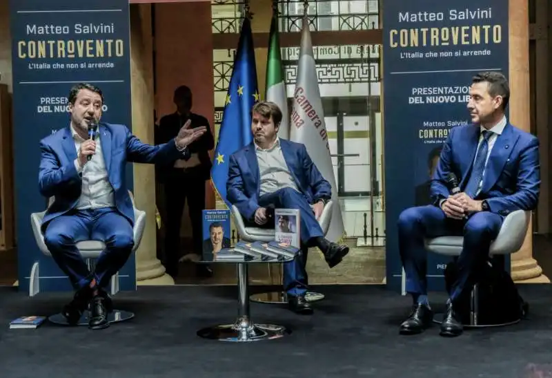  matteo salvini   giovanni sallusti   roberto vannacci??presentazione del libro controvento   