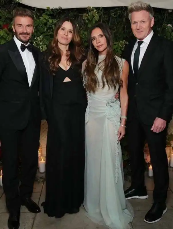 david e victoria beckham con gordon ramsay e la moglie