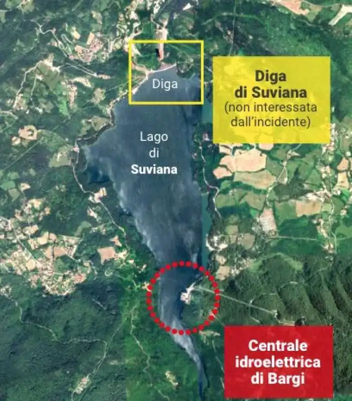 ESPLOSIONE NELLA CENTRALE IDROELETTRICA DI BARGI - LAGO DI SUVIANA 